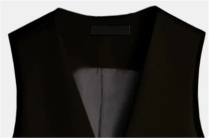 Retro Ladies Solid Color Sleeveless Coat Spring Autumn Women Fashion Embroidered Suit Waistcoat Top Female Irregular Vest Jacket