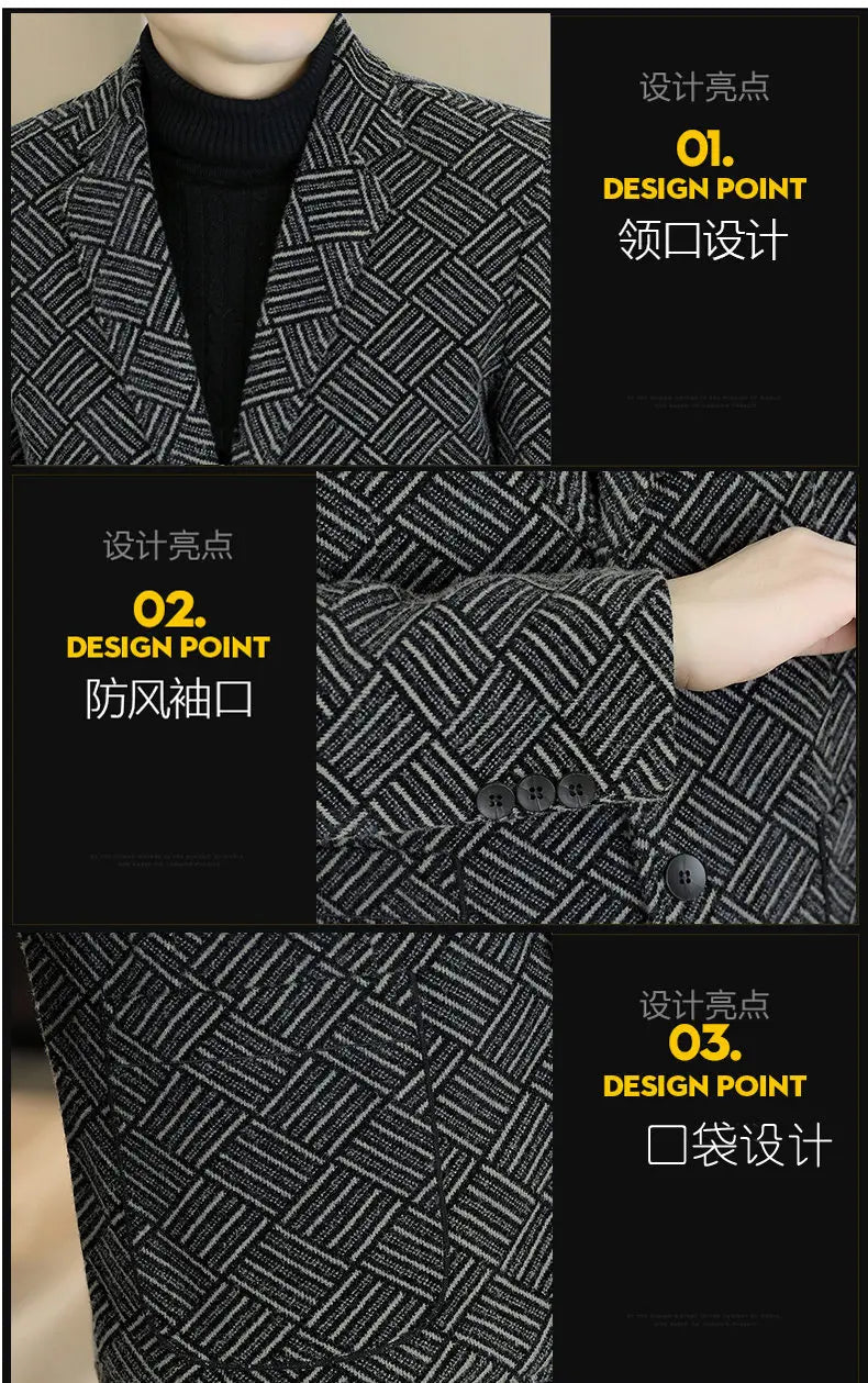 Blazer Autumn and Winter Men's Fashion Outdoor Travel Youth Wedding Slimming Casual Formal Wear with Cotton Warmth Blazer  2025