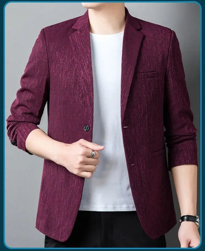 Men's Striped Smart Casual Blazer for Everyday Wear – Lightweight Spring Autumn Jacket