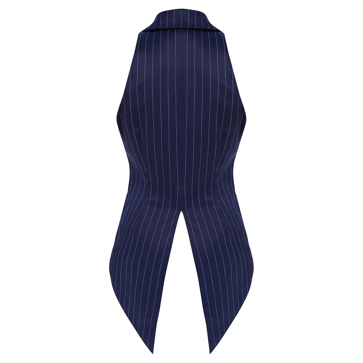 Women Striped Tailcoat Vest Waitress Waistcoat Sleeveless Jazz Dance Swallowtail Jacket Tuxedo Halloween Magic Cosplay Costume