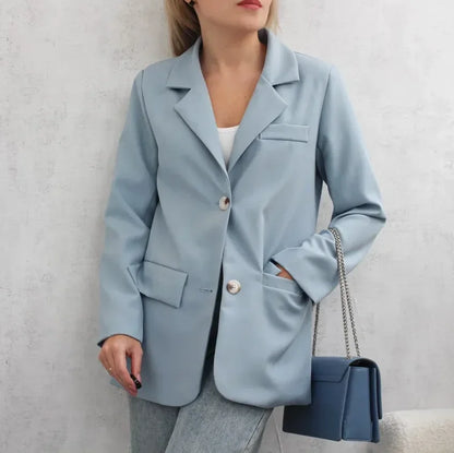 Women's Long Sleeved Blazer Casual Loose Top Versatile Korean Fashion Office Coat Spring Autumn New
