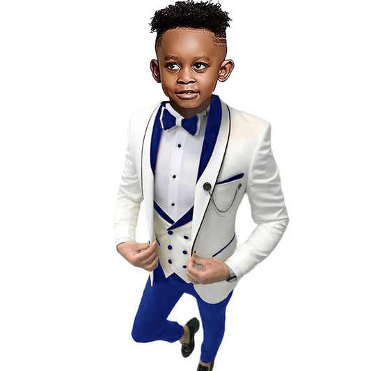 Boys Formal Suit Set – Four-Piece Wedding & Tuxedo Outfit for Toddlers & Kids