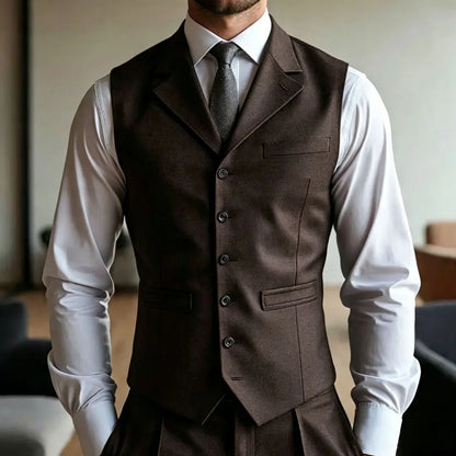 Men's Formal Vest – Single Breasted Suit Waistcoat for Weddings & Business