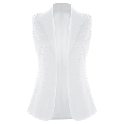 Elegant Women's Sleeveless Suits Waistcoat Halter Vests for Business Commuting Formal Clothes Mujer OL Office Ladies Crop Top
