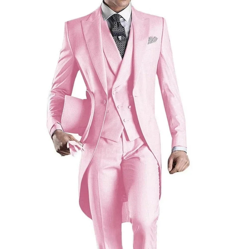 Men's 3-Piece Slim Straight Suit Set for Weddings, Formal Events & Graduation