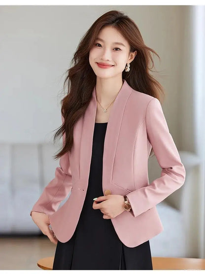 Spring Fashion Slim Fit Blazers Women's Coat Jacket New Autumn Outerwears Elegant Office Lady Casaco Plus Size Veste Femme