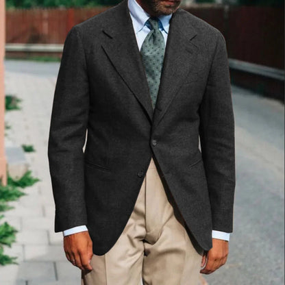 Men's Wool Blazer Single Breasted Slim Fit for Wedding Office and Party Wear