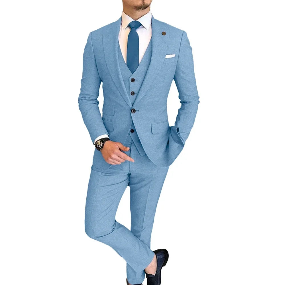 Men's Slim Fit Single Breasted Suit for Weddings, Graduation & Smart Casual Wear – Multi-Color