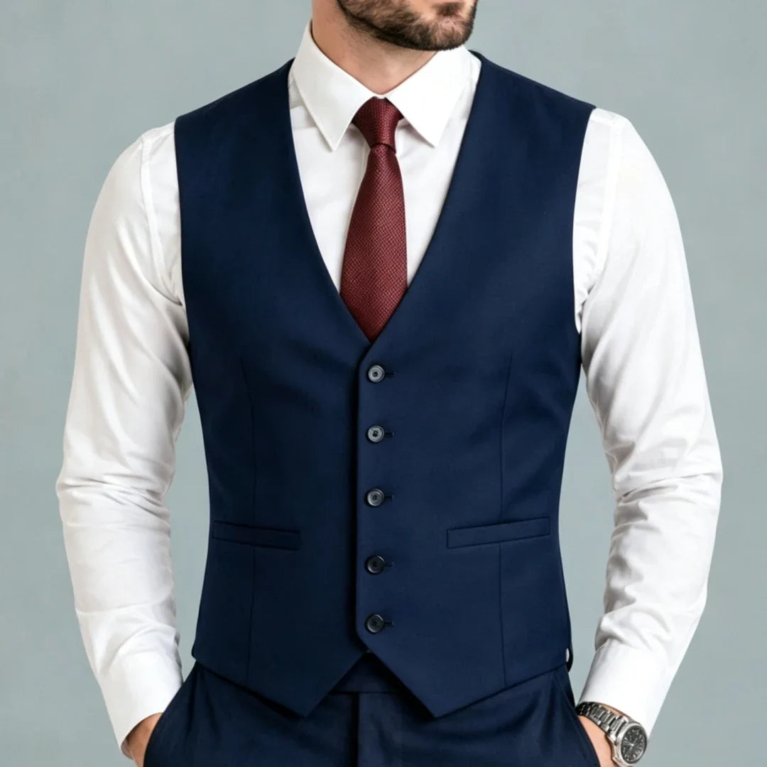 Men Suit Vest – Single Breasted Formal Waistcoat for Men
