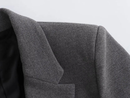 Women's Fashion Versatile Lapel Single Breasted Blazer With Shoulder Pads Female High Street Casual Long Sleeve Jacket Mujer