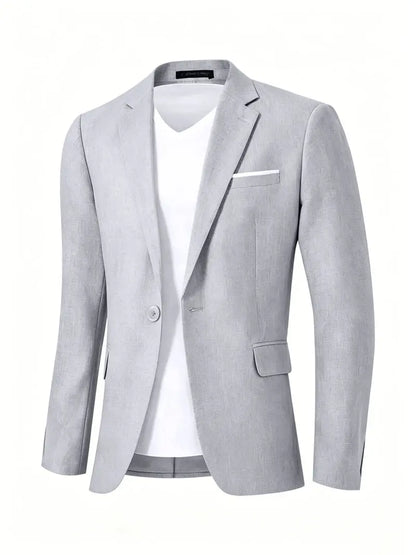 Mens Clothing 2026 Blazers Para Hombres Vintage Cotton Linen Single Button Designer Business Social Jaqueta Masculina Man Suits