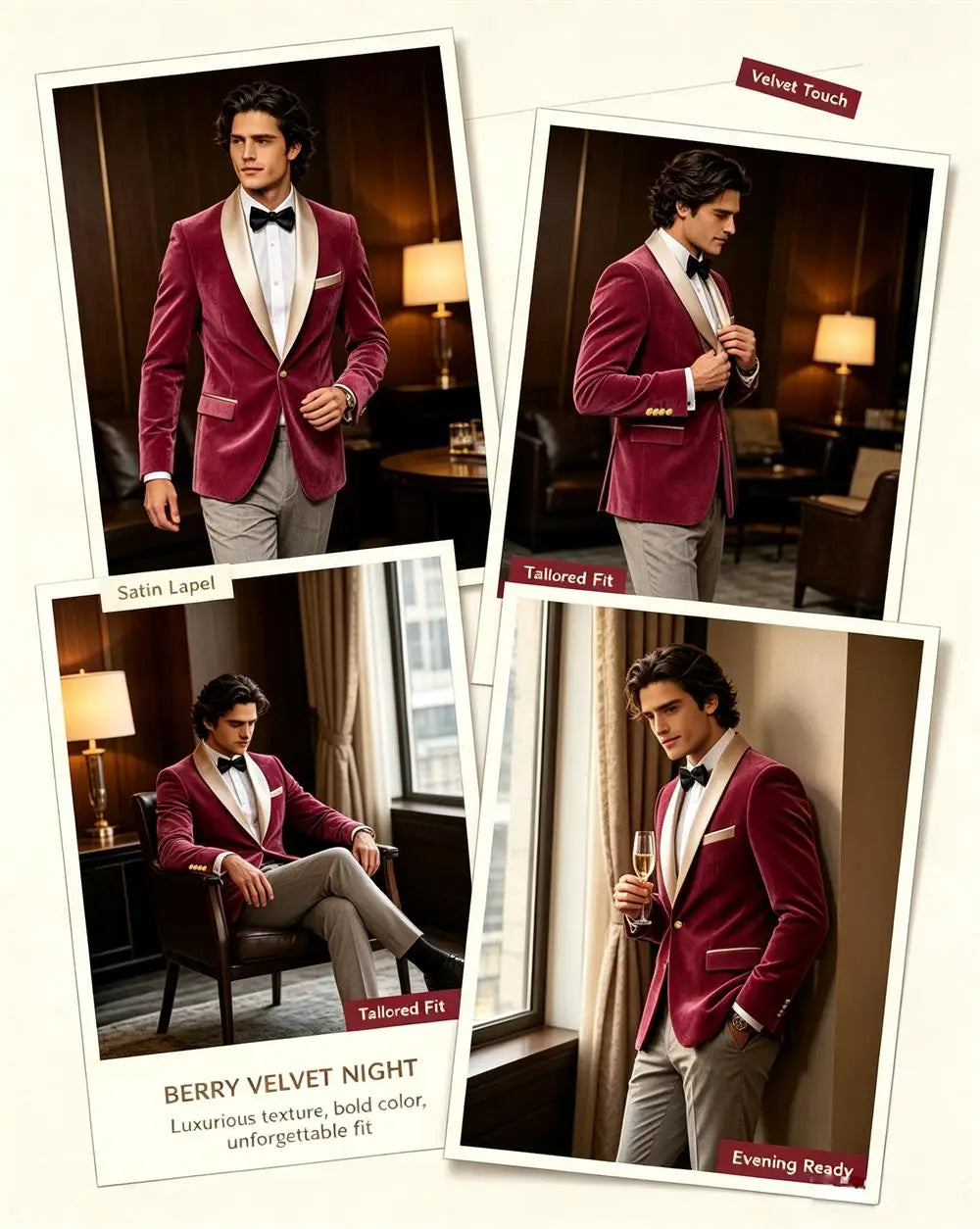 Men Velvet Tuxedo Jacket Champagne Satin Shawl Lapel Slim Fit Blazer Wedding Groom Party Prom Formal Western Dinner Suit Coat