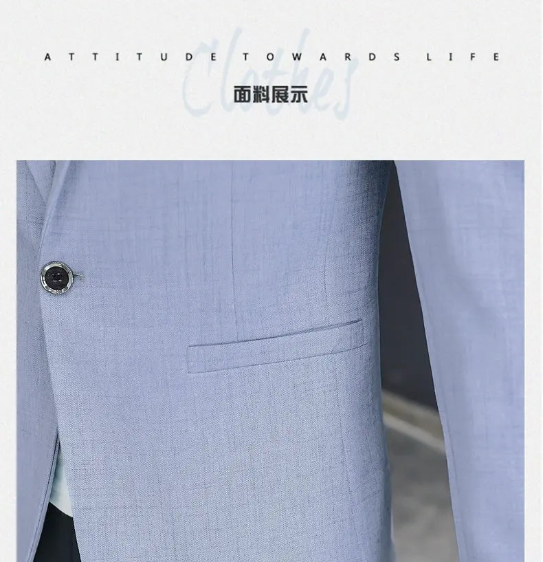 Blazer Men's Fashion Business Gentleman Groom Professional Gentleman Form-fitting Versatile Casual Formal Wear High-end Blazer