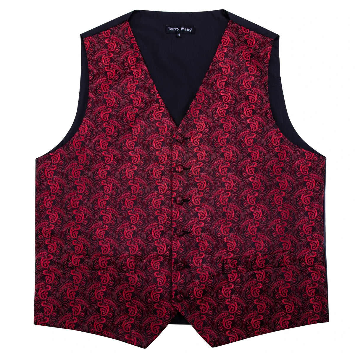 Men's Vest Paisley V-Neck Single Breasted Formal Waistcoat for Wedding Business Party