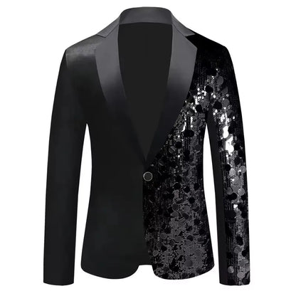 Men's Personality Shiny Sequins Suit Jackets Male Bar Nightclub Singer Tour Concert Stage Shiny Blazers Tuxedo Party Costume