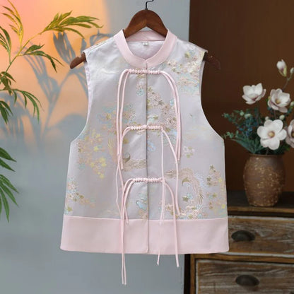 Fashion Spring Vest Women Temperament Button Jacquard Fashion Loose Sleeveless All-match Causal Waistcoat 2025 New Female Jacket