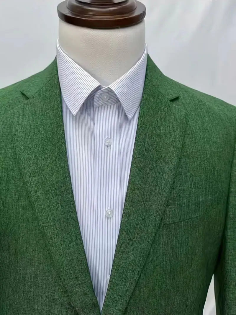 Mens Clothing 2026 Blazers Para Hombres Vintage Cotton Linen Single Button Designer Business Social Jaqueta Masculina Man Suits