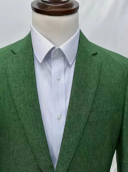 Mens Clothing 2026 Blazers Para Hombres Vintage Cotton Linen Single Button Designer Business Social Jaqueta Masculina Man Suits