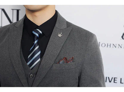 High-quality men's fashionable, stylish and casual new men's formal evening dress three-piece set casual suit