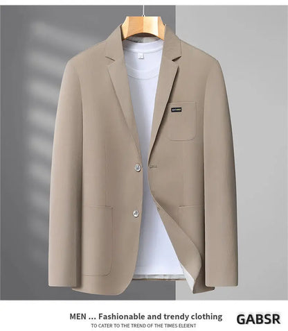 Blazer Men's Fashion Business Outdoor Travel Youth Campus Wedding Versatile Host Shaping Casual Korean Style Thin Style Blazer