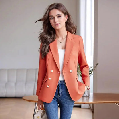 2024 Fashion Women's Blazers Autumn New Coats Jackets Long Sleeve Single Button Casual Outerwears Female Clothing Coat