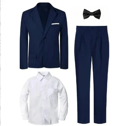 Boys Suits for Wedding Teenager Easter Tuxedo Kids Formal School Performance Photography Birthday Party Halloween Outfit Set