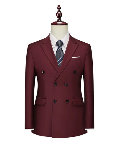 Men's Double Breasted Blazer – Slim Fit Suit Jacket for Wedding, Prom & Business