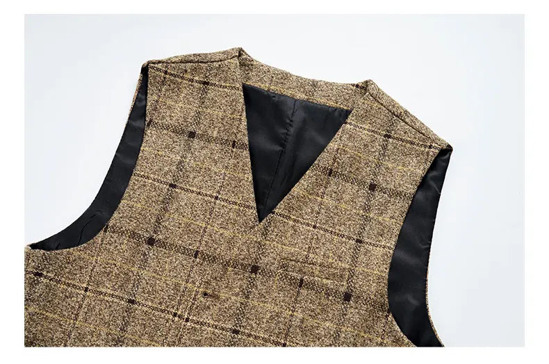 Men's 2025 Three-piece Suit Set One Button Fashion Wedding Business Casual Work Formal Vest Trousers M-5XL