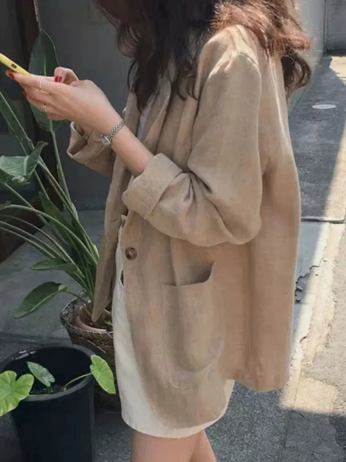 Loose Fit Summer New Style Women's  Jacket Cotton Linen Thin Material Large Size Street Style Small West Coat High End ...