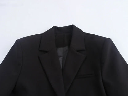 Women's Black Gothic Emo Cropped Bow Blazer Jacket Y2k 2000s Vintage Suit Coat Long Sleeve Single Breasted Outerwear Autum 2025