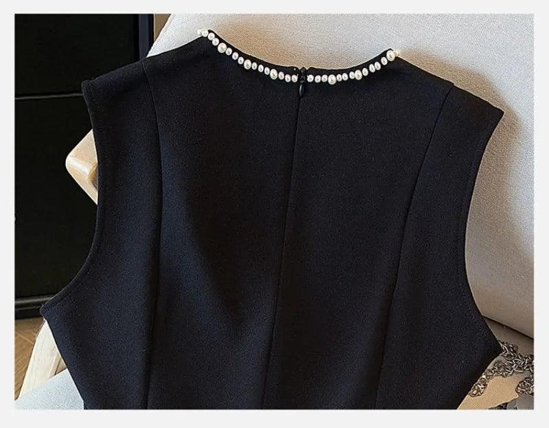 2026 Summer New Top Women's Commuting Simple Solid Slim Short Sleeveless Suits Coat Round Neck Shirt Women Zipper Blazer Vests