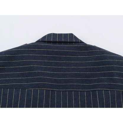 Elegant Fashion Women's Pinstripe Blazer New in Autumn Blazer with Embossed Button Long Sleeves Women Blazer with Asymmetric Hem