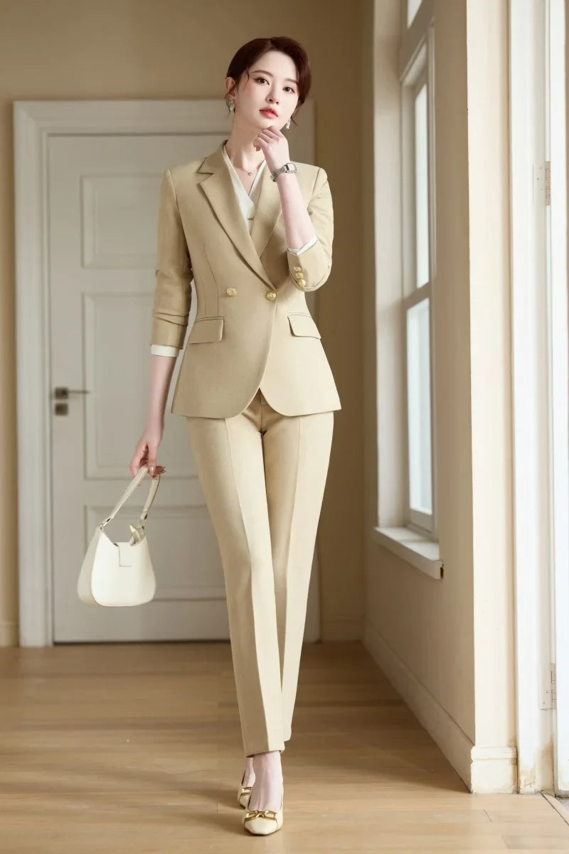 Stylish Professional Womens Boutique Pant Suit. Two-Piece Trousers + Suit Jacket, 2026 Autumn and Winter New Style