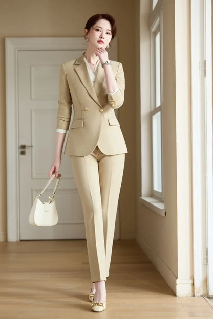 Stylish Professional Womens Boutique Pant Suit. Two-Piece Trousers + Suit Jacket, 2026 Autumn and Winter New Style