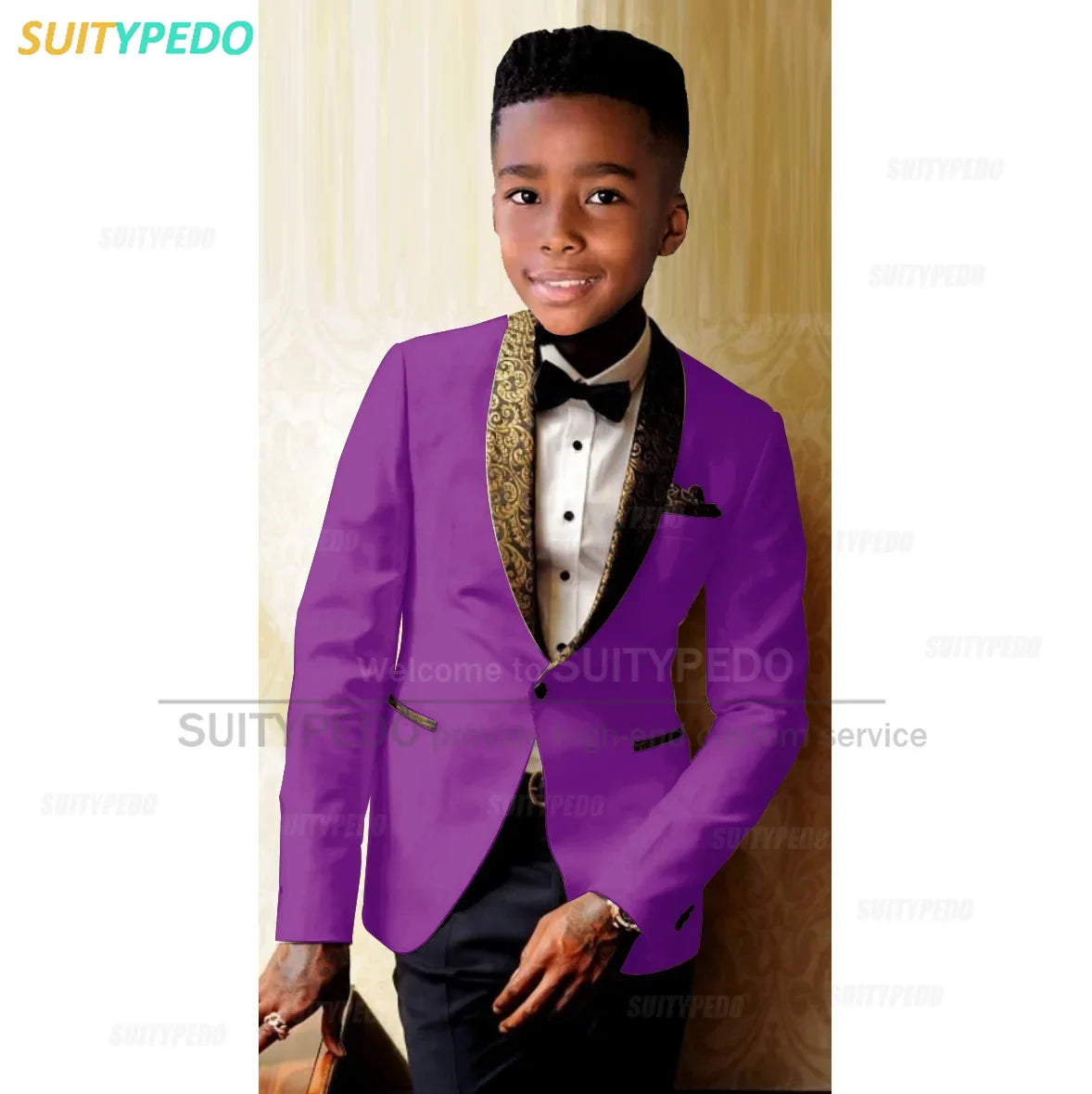 Formal Kid Boy's Suit Graduation Ceremony Host Blazer Pants Outfit Piano Performance Custome Suitable Children Elegant Attire