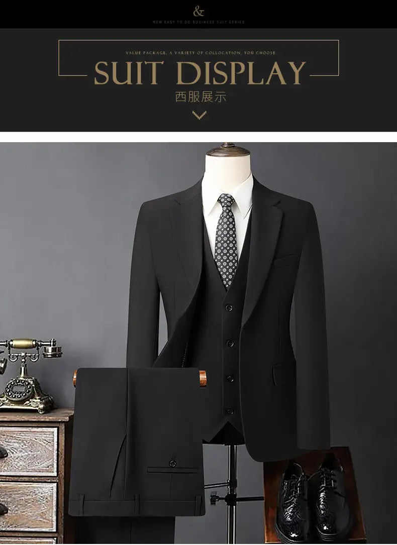 Men's Smart Casual Single Breasted Suit – Wedding, Business & Banquet