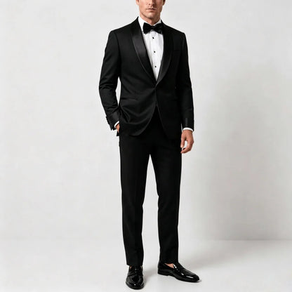 Men Suit Yellow Black 2 Pieces Lapel Single Breasted For Wedding Groom Birthday Banquet Party Business Work Office Jacket Pants