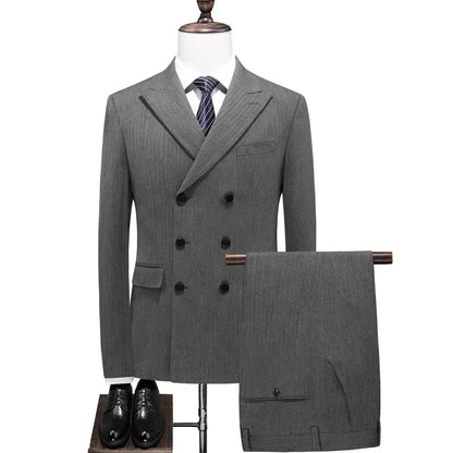 Men's Three-Piece Suit – Double Breasted Slim Fit Formal Suit for Men in Multiple Colors