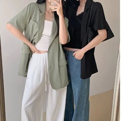 Chic Summer Short Sleeve Women's  Lightweight Loose Casual Design Sense Elegance Small Western Style Top Trendy