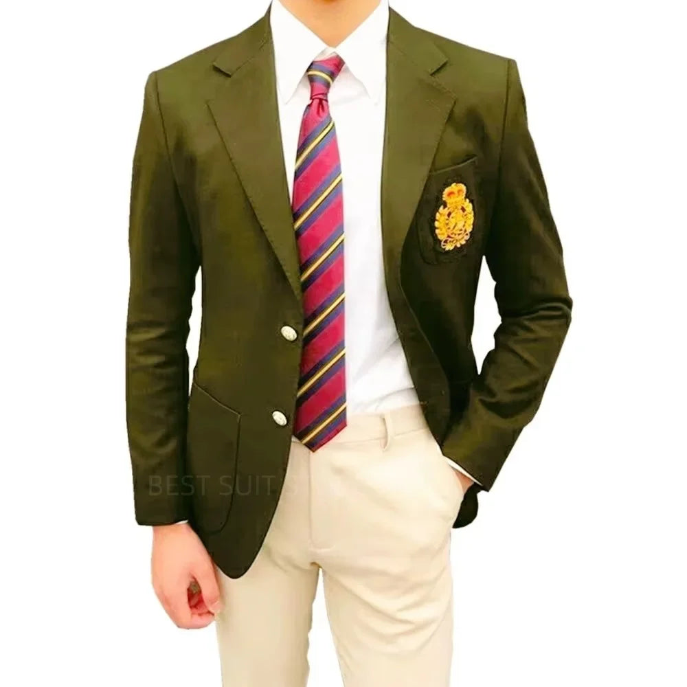 1 Piece Formal Wedding Business Coat Top Men Two Buttons Notch Lapel Jacket Smart Casual Slim Fit Suit Blazer for Prom Party