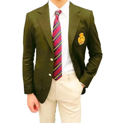 1 Piece Formal Wedding Business Coat Top Men Two Buttons Notch Lapel Jacket Smart Casual Slim Fit Suit Blazer for Prom Party