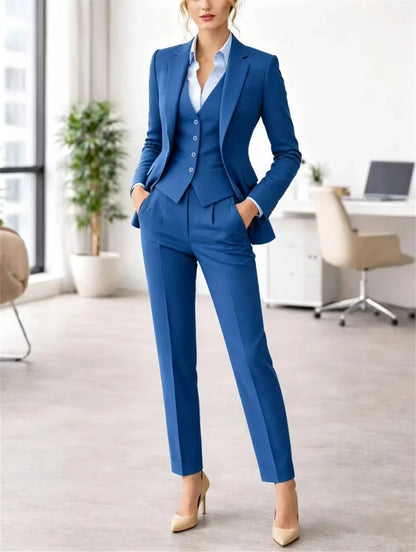 New Tuxedo Suit Slim Fit Three-Piece Women's Suit Wedding Guest Suits Elegant Office Women Suits Jacket+Vest+Pant