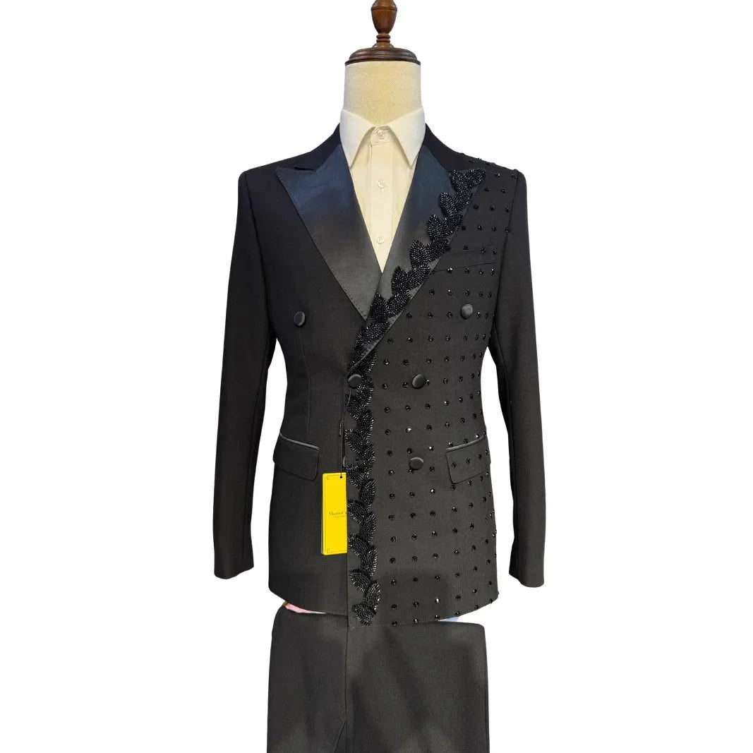 Men's Slim Fit 2-Piece Jacquard Suit – Black | Weddings, Banquets & Formal Events