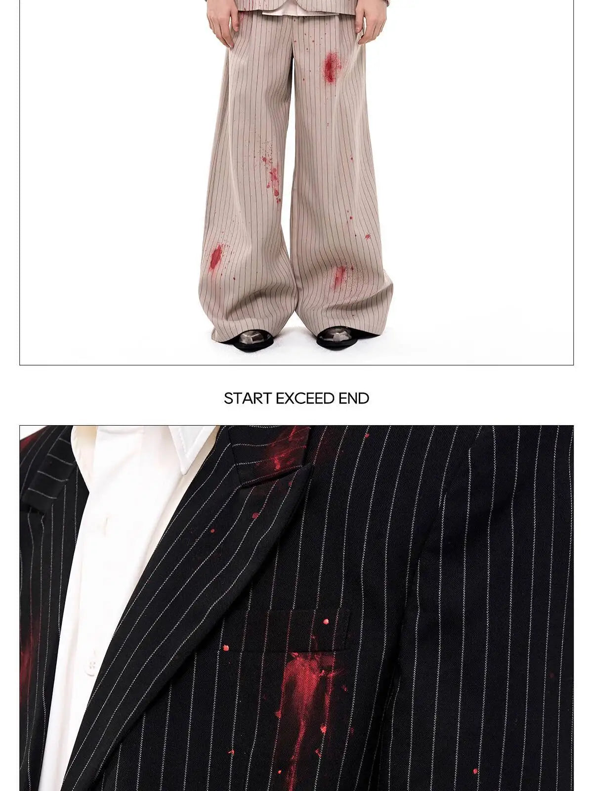 Ink Ejection Tie-dyed Pattern Stripe Printed Shoulder Pad Blazer Coat Men 2025 New Original Luxury Handsome Jacket JY4551