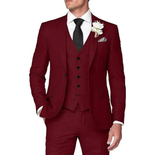 Men wedding suits 3 Piece Slim Fit For Men Double Breasted Suit Wedding Prom Suits Formal Business Dinner Tuxedo
