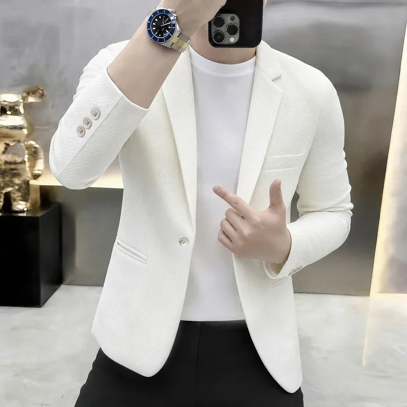 Men's Slim Fit Fashionable Hair Stylist Little Blazer Autumn 2026 New Arrival Trendy Small Jacket for Younger Men