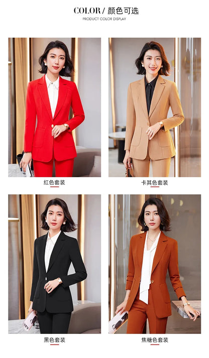 Women's Professional Pants Suit High-Quality Autumn Winter Wear Show Time Increased Temperament