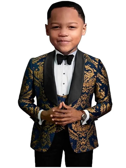 4 Pices Slim Fit Dresswear Suit Set For Formal Occasion Handsome Boys Christmas Set Customize High Quality Tuxedo