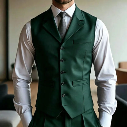 Men's Formal Vest – Single Breasted Suit Waistcoat for Weddings & Business