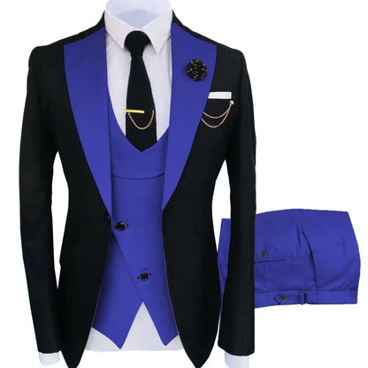 Men's Three-Piece Suit Single Breasted Straight Fit for Business and Formal Occasions